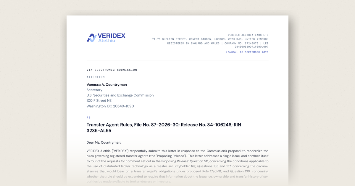 Transfer agents and record-scoped silence: our SEC comment letter (S7-2026-30)